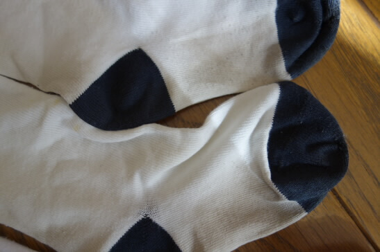 煮洗い前の靴下