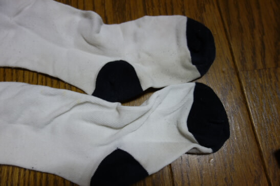 煮洗い後の靴下 1足目