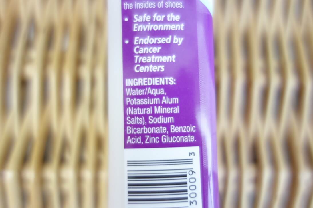 Crystal Body Deodorantのスプレータイプの成分表示