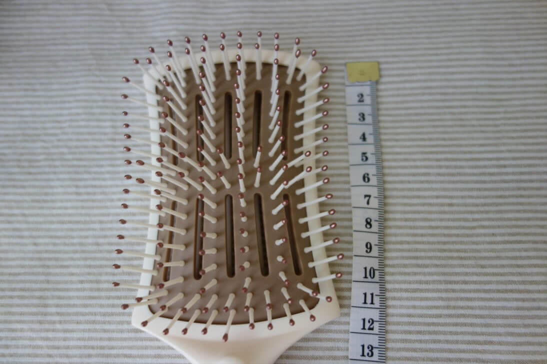 EcoToolsのパドルブラシのブラシ部分の大きさ