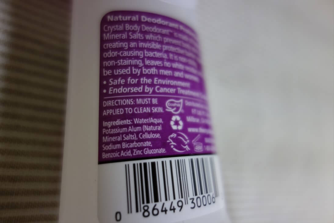 Crystal Body Deodorantロールオンタイプの成分