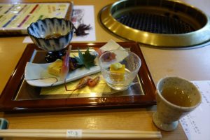 箱根小涌谷温泉水の音の夕食